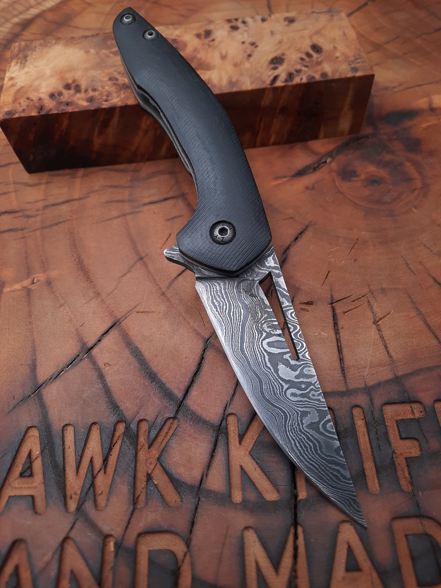 Damascus HAWK-3s Liner Lock Pocket Knife