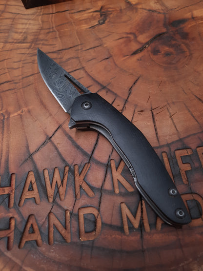 Damascus HAWK-3s Liner Lock Pocket Knife