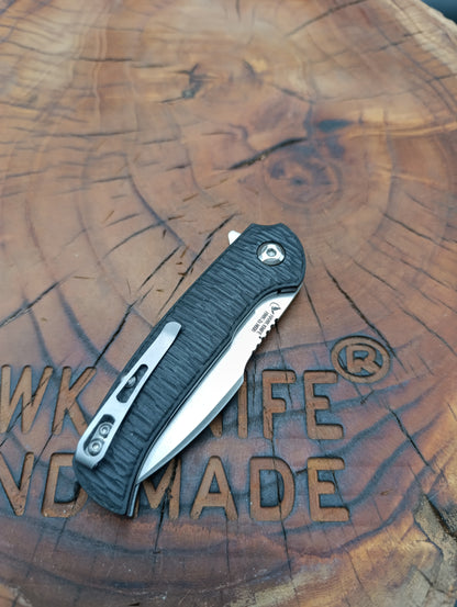 HAWK-2s MIKARTA N690 LINERLOCK Pocket Knife 