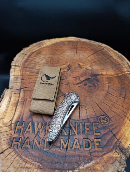 HAWK-3s BRASS N690 LINERLOCK POCKET KNIFE 