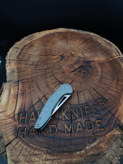 HAWK-3s BLUE N690 LINERLOCK Pocket Knife 