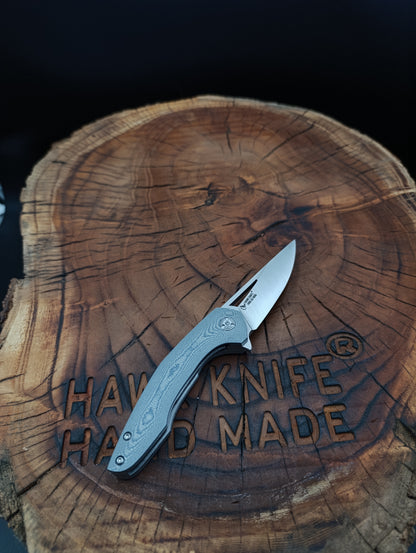 HAWK-3s BLUE N690 LINERLOCK Pocket Knife 