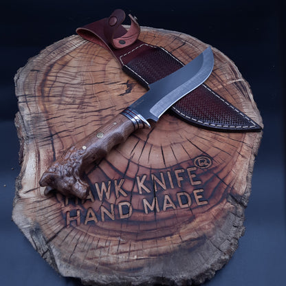 WOLF HEAD HUNTING KNIFE