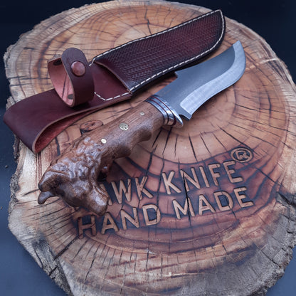 WOLF HEAD HUNTING KNIFE