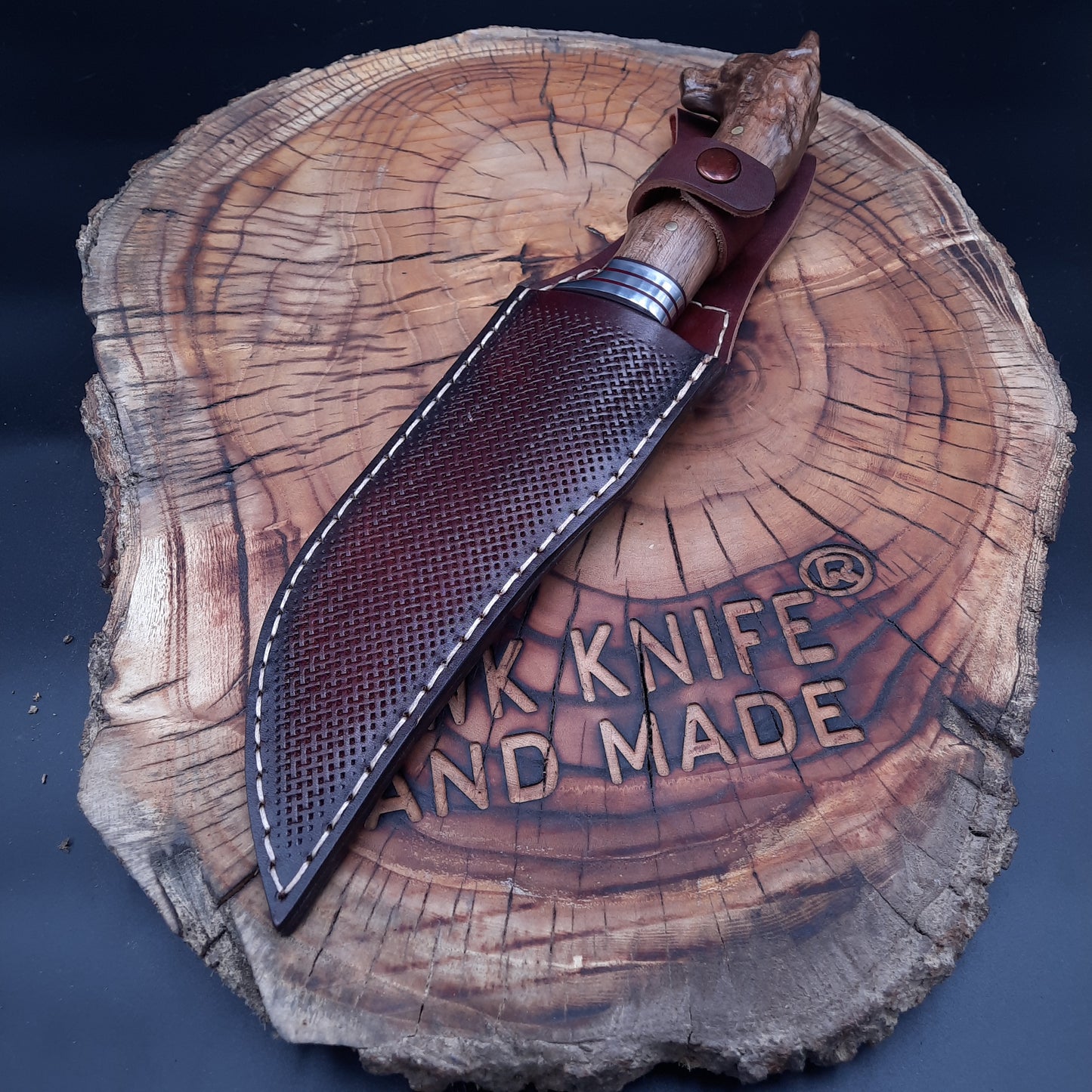 WOLF HEAD HUNTING KNIFE